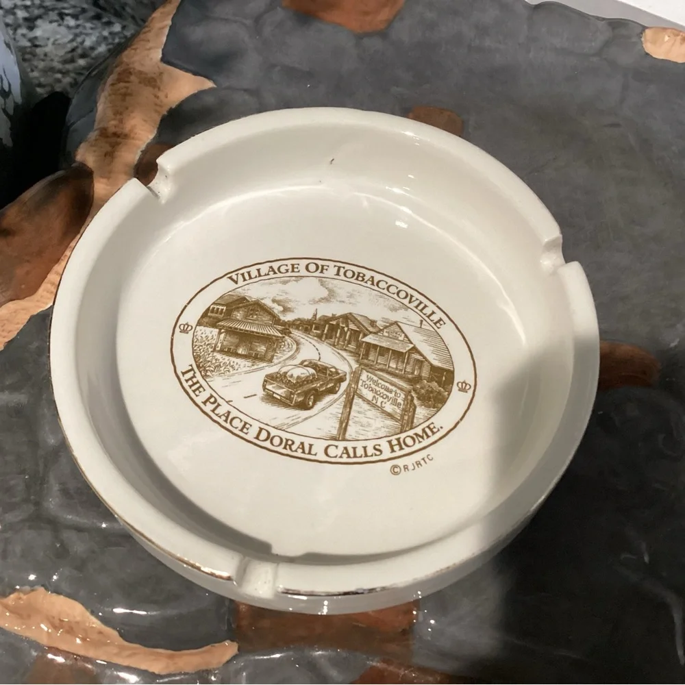 Vintage - Ceramic Crafted Ashtray - Village of Tobaccoville - Doral Home Base